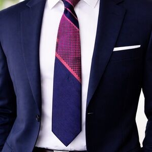 Vintage John Frederics Tie - Brown, White &‎ Blue Paisley Pattern - 3 Wide